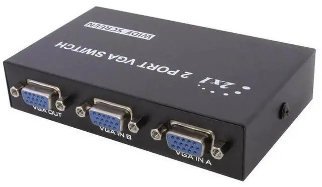 Alt view image 4 of 5 - 2 Port VGA SVGA Monitor Sharing Switch Box, 2in1Out VGA Switcher for PC, LCD, TV & Monitor