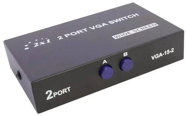 Alt view image 3 of 5 - 2 Port VGA SVGA Monitor Sharing Switch Box, 2in1Out VGA Switcher for PC, LCD, TV & Monitor