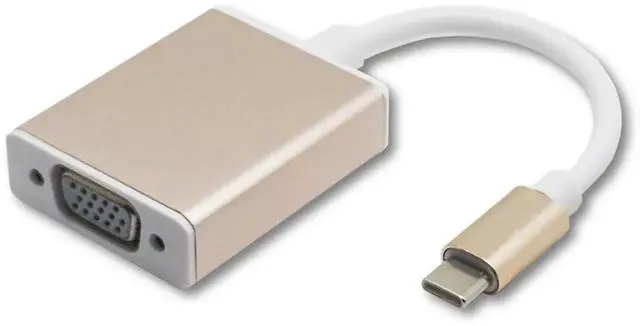 Main image of USBC to VGA 1080P Adapter Cable, Thunderbolt 3 Universal Converter for MacBook, Samsung S20 Series, Z Fold, Galaxy Note & Galaxy Tab, Rose Gold