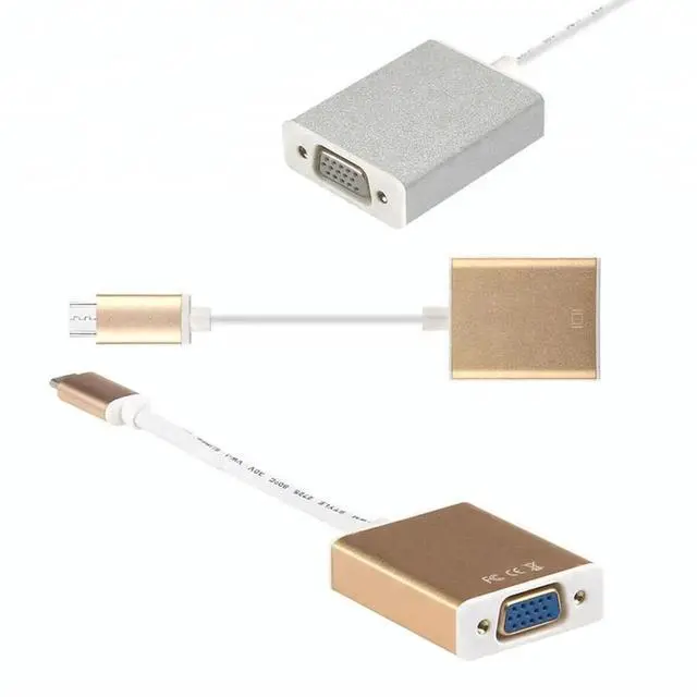 Alt view image 4 of 7 - USBC to VGA 1080P Adapter Cable, Thunderbolt 3 Universal Converter for MacBook, Samsung S20 Series, Z Fold, Galaxy Note & Galaxy Tab, Rose Gold