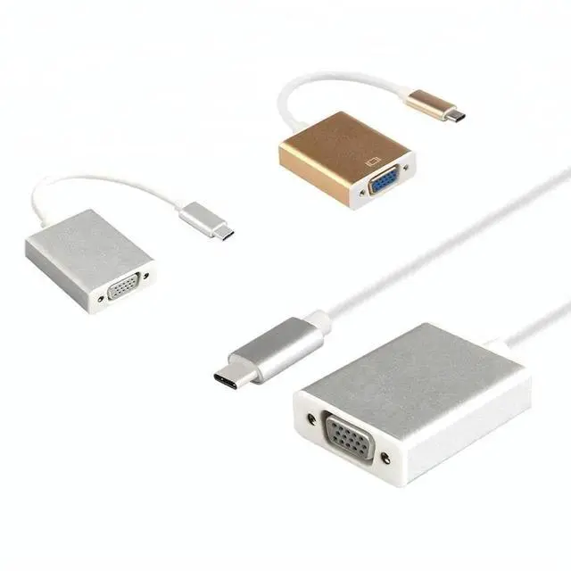 Alt view image 3 of 7 - USBC to VGA 1080P Adapter Cable, Thunderbolt 3 Universal Converter for MacBook, Samsung S20 Series, Z Fold, Galaxy Note & Galaxy Tab, Rose Gold