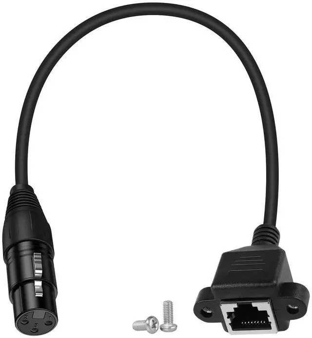 Main image of RJ45 to 3Pin XLR Cable, 3Pin XLR Female to RJ45 Female Network Extension DMX Cable for Amplifiers, Mixers, KTV Equipment, Lighting & Sound, 30cm