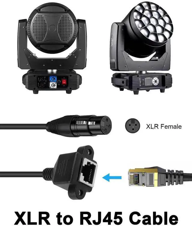 Alt view image 4 of 7 - RJ45 to 3Pin XLR Cable, 3Pin XLR Female to RJ45 Female Network Extension DMX Cable for Amplifiers, Mixers, KTV Equipment, Lighting & Sound, 30cm