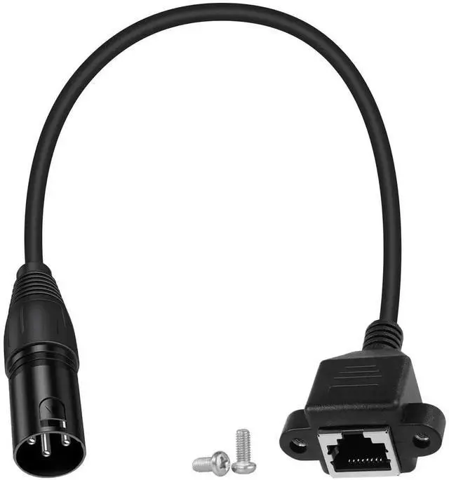 Main image of RJ45 to 3Pin XLR Adapter Cable, 3Pin XLR Male to RJ45 Female Network Extension Connector for Amplifiers, Mixers, KTV Equipment, Lighting & Sound, 30cm