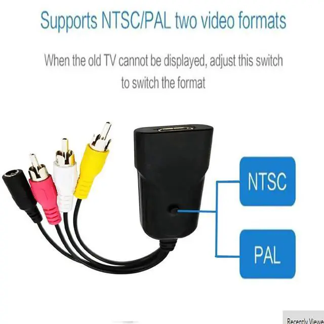 Alt view image 5 of 7 - HDMI to RCA Composite AV Converter Box, 720P 1080P HDMI2AV HD Mini Adapter with CVBS L/R Audio Output