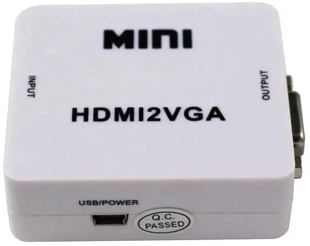 Main image of Mini HDMI to VGA Converter with Audio, 1080P HDMI2VGA Adapter Connector for PC Laptop to HDTV Projector