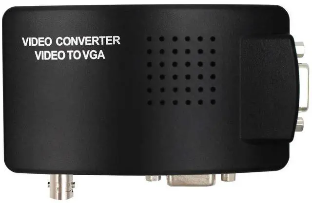 Main image of Portable BNC to VGA Video Converter, Composite & SVideo Input to VGA Output Adapter Box, Compatible with PC, MAC, TV, Camera, DVD & DVR