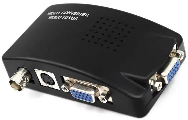 Alt view image 5 of 7 - Portable BNC to VGA Video Converter, Composite & SVideo Input to VGA Output Adapter Box, Compatible with PC, MAC, TV, Camera, DVD & DVR