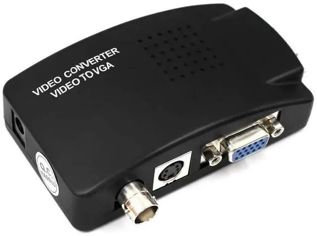 Alt view image 2 of 7 - Portable BNC to VGA Video Converter, Composite & SVideo Input to VGA Output Adapter Box, Compatible with PC, MAC, TV, Camera, DVD & DVR