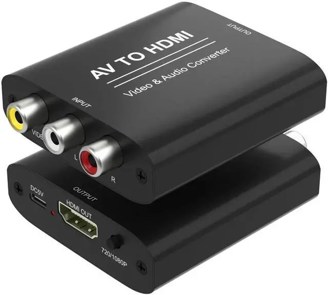 Main image of RCA to HDMI Converter, 1080P AV Composite CVBS AudioVideo Adapter Supports PAL/NTSC, RedWhiteYellow to HDTV Connector for TV, PC, Wii, PS2, PS3, VCR & DVD Players