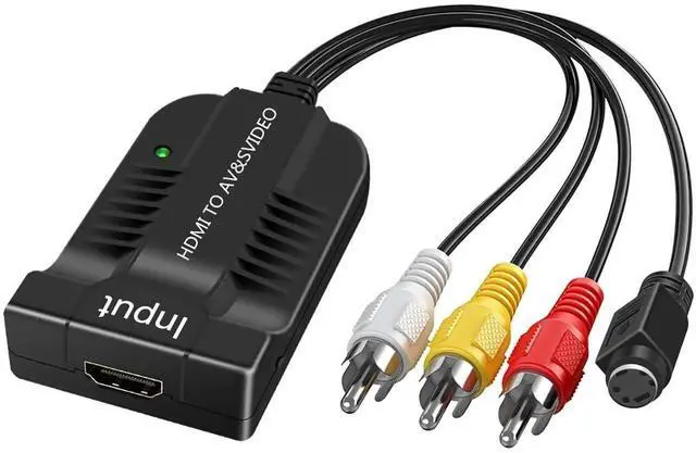 Main image of HD 1080P HDMI to Male 3RCA AV & SVideo Composite AudioVideo Converter Adapter, PAL/NTSC Compatible with Micro USB Cable