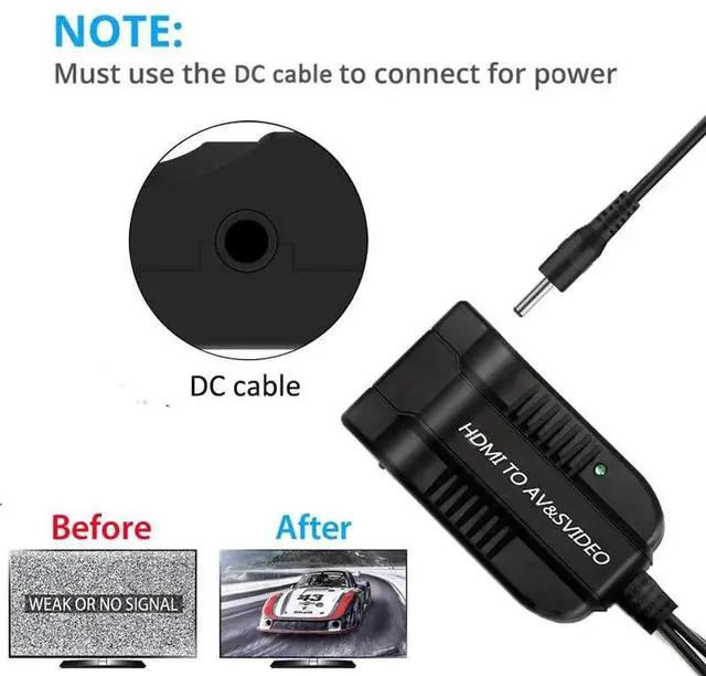 Alt view image 7 of 7 - HD 1080P HDMI to Male 3RCA AV & SVideo Composite AudioVideo Converter Adapter, PAL/NTSC Compatible with Micro USB Cable