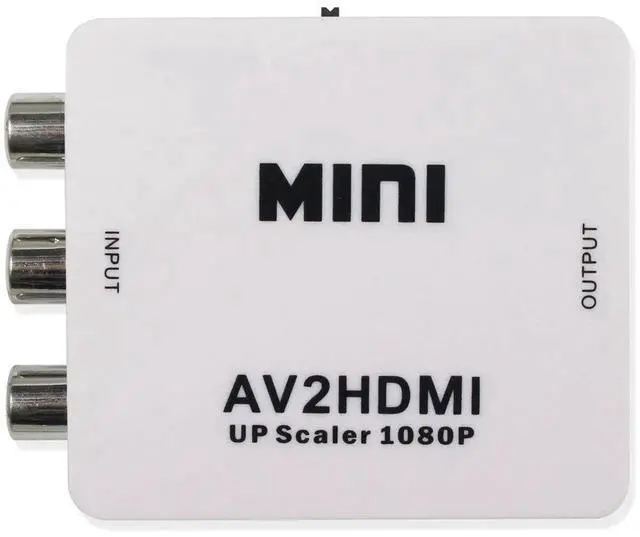 Main image of Mini 3RCA Composite AV CVBS to HDMI Adapter Converter, 720P 1080P AV2HDMI Video Converter with Visible Chipset for TV, VHS VCR, DVD Recorders