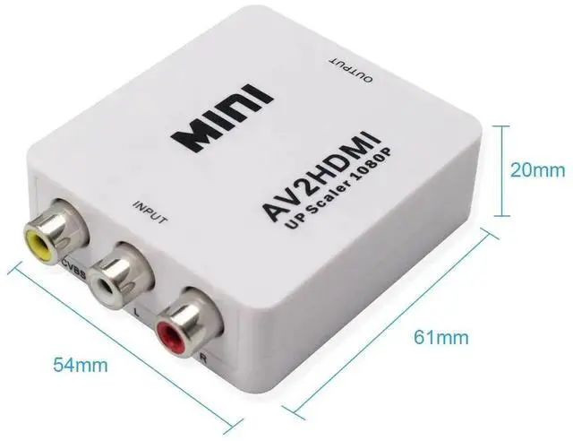 Alt view image 4 of 6 - Mini 3RCA Composite AV CVBS to HDMI Adapter Converter, 720P 1080P AV2HDMI Video Converter with Visible Chipset for TV, VHS VCR, DVD Recorders