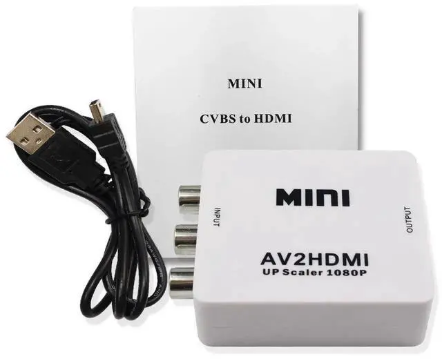 Alt view image 5 of 6 - Mini 3RCA Composite AV CVBS to HDMI Adapter Converter, 720P 1080P AV2HDMI Video Converter with Visible Chipset for TV, VHS VCR, DVD Recorders