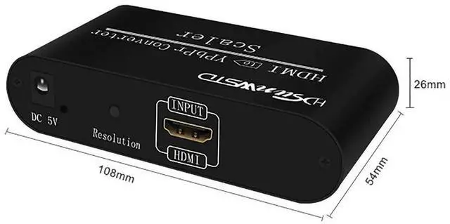 Alt view image 6 of 7 - HDMI to 1080P Component Video (YPbPr/RGB/5RCA) Scaler Converter Adapter with L/R Audio, Compatible with PS3, PS4, Bluray Player, DVD, Xbox & Notebook