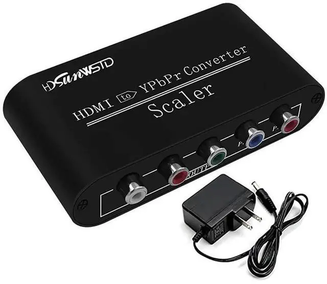 Alt view image 2 of 7 - HDMI to 1080P Component Video (YPbPr/RGB/5RCA) Scaler Converter Adapter with L/R Audio, Compatible with PS3, PS4, Bluray Player, DVD, Xbox & Notebook
