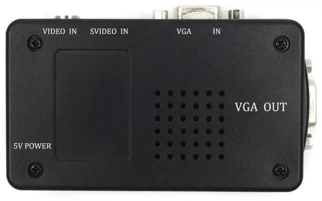 Alt view image 3 of 7 - Composite RCA SVideo AV to VGA Converter Adapter Switch Box, AV Input to PC VGA LCD Output for Laptop & TV, Black