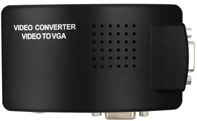 Alt view image 4 of 7 - Composite RCA SVideo AV to VGA Converter Adapter Switch Box, AV Input to PC VGA LCD Output for Laptop & TV, Black