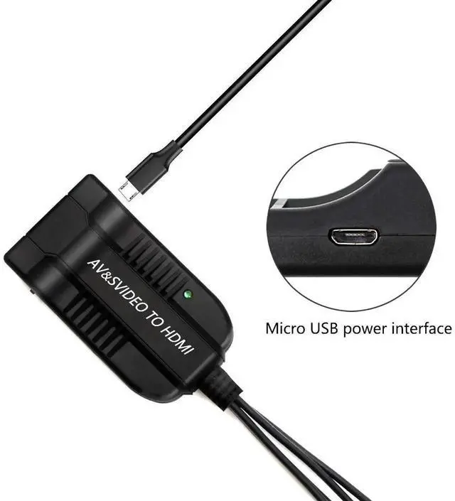 Alt view image 3 of 7 - 3RCA AV CVBS Composite & SVideo to HDMI Converter Adapter with R/L Audio, 720P/1080P Supported for PS2, PS3, NES, SNES, Nintendo 64 & HDTV