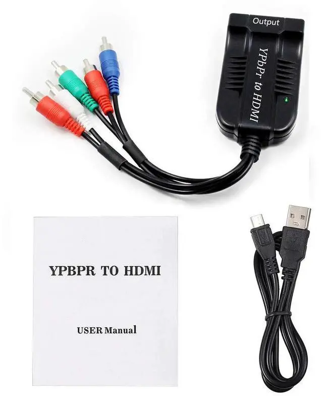 Alt view image 6 of 6 - Male Component to HDMI Converter, 5RCA RGB YPbPr to HDMI Adapter Supports 1080P Full HD