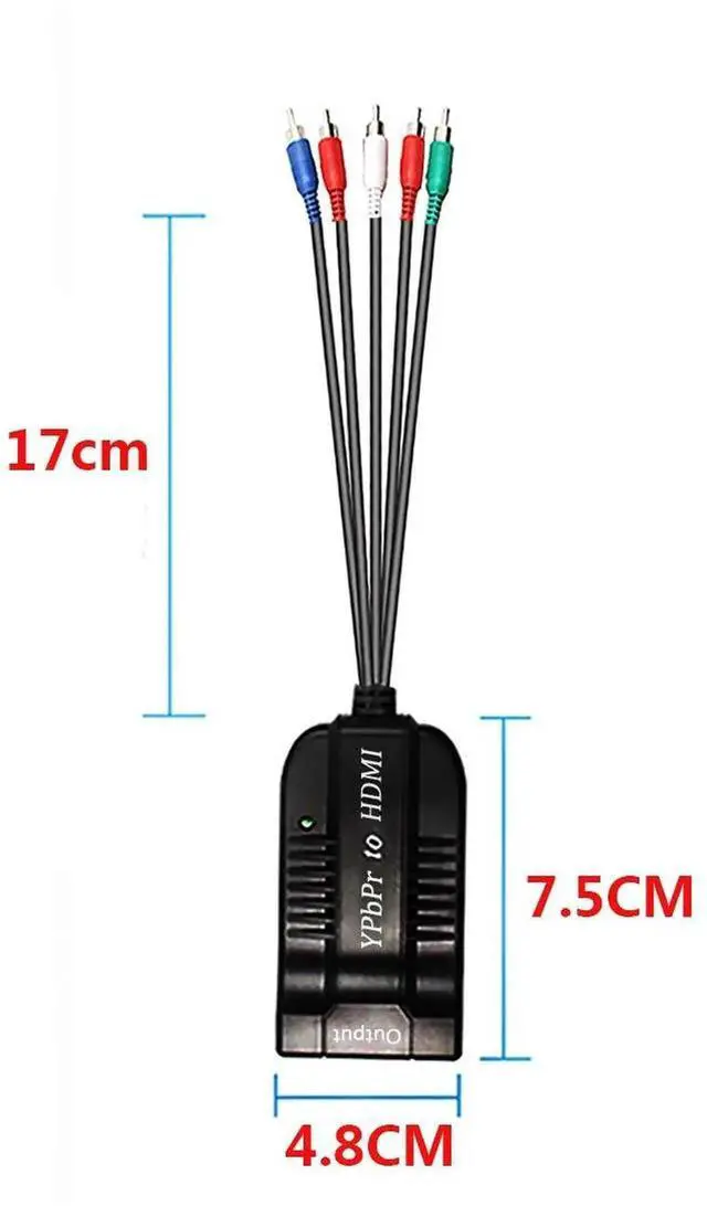 Alt view image 3 of 6 - Male Component to HDMI Converter, 5RCA RGB YPbPr to HDMI Adapter Supports 1080P Full HD