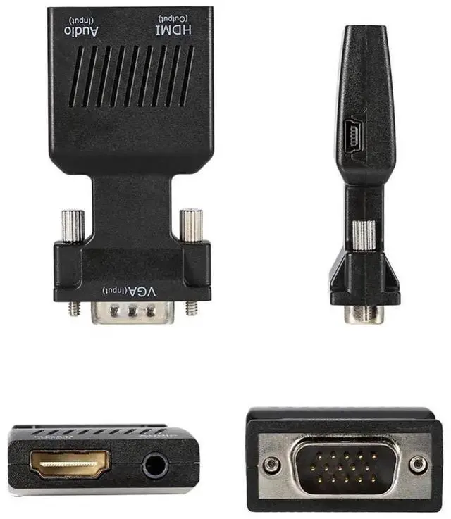 Alt view image 5 of 7 - VGA Male to HDMI Female AudioVideo Adapter Converter, Black