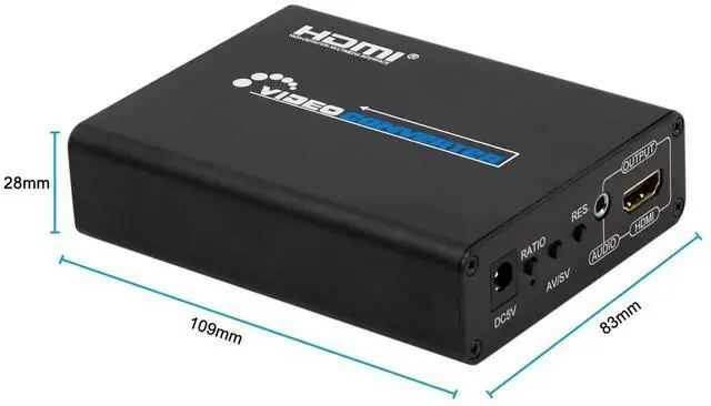 Alt view image 7 of 7 - 3RCA AV CVBS Composite & SVideo to HDMI Converter Adapter with Aspect Ratio Switch, 4:3/16:9, 3.5mm Audio, 480P1080P Resolution Adjustment for VHS, VCR, DVD Players to HDMI TVs
