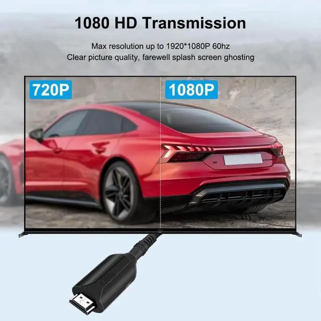 Alt view image 5 of 7 - Male Composite AV/RCA CVBS to HDMI Cable Adapter, 1080P Mini AV2HDMI Video Audio Converter Box, PAL/NTSC Compatible for TV, PC, PS3, STB, Xbox, HDTV & Projector