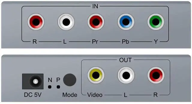 Alt view image 2 of 5 - Component to AV Adapter, YPbPr to CVBS Converter with R/L Audio, 1080P Video Audio Support for DVD, PSP to HDTV & Monitor