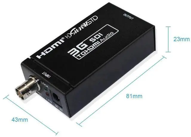 Alt view image 6 of 7 - Mini 3GSDI to HDMI Video Converter Adapter, Supports HDSDI & 3GSDI Signals, 720P/1080P Resolution