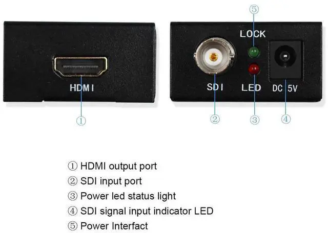 Alt view image 4 of 7 - Mini 3GSDI to HDMI Video Converter Adapter, Supports HDSDI & 3GSDI Signals, 720P/1080P Resolution