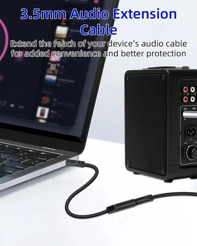 Alt view image 5 of 7 - 2Pack 0.15M/0.49FT Flat 3.5mm Male to Female Headphone Extension Audio Cable for Car Audio, Home Speakers, Phones & Tablets