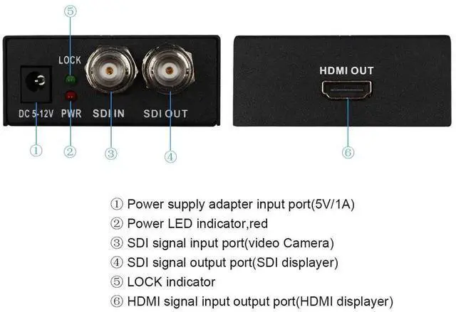 Alt view image 7 of 7 - SDI to HDMI Converter with SDI LoopOut, TopGrade Unit Supports SDSDI/HDSDI/3GSDI for Monitor AudioVideo Output