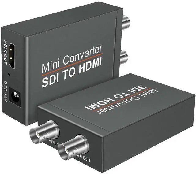 Main image of Mini SDI to HDMI Video Converter with Audio Embedder & SDI LoopOut, Supports SDSDI/HDSDI/3GSDI, Black with Power Supply