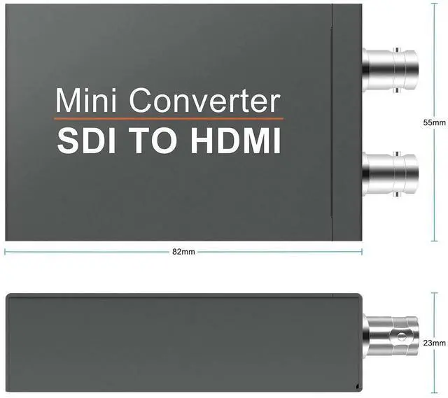 Alt view image 2 of 7 - Mini SDI to HDMI Video Converter with Audio Embedder & SDI LoopOut, Supports SDSDI/HDSDI/3GSDI, Black with Power Supply