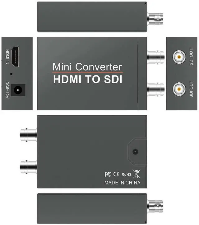Main image of HDMI to SDI Converter, 1HDMIIn to 2SDIOutput Adapter with Power Supply & Audio Embedder, Supports HDMI 1.3, SD/HD/3GSDI 1080P for Camera & CCTV