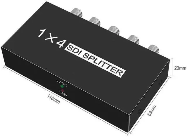 Alt view image 4 of 6 - 1×4 SDI Splitter Multimedia Extender Adapter, 1Input 4Output SDI Distributor Supports SDSDI, HDSDI & 3GSDI for Camera, Monitor & Projector