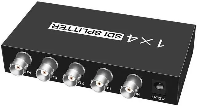 Alt view image 5 of 6 - 1×4 SDI Splitter Multimedia Extender Adapter, 1Input 4Output SDI Distributor Supports SDSDI, HDSDI & 3GSDI for Camera, Monitor & Projector