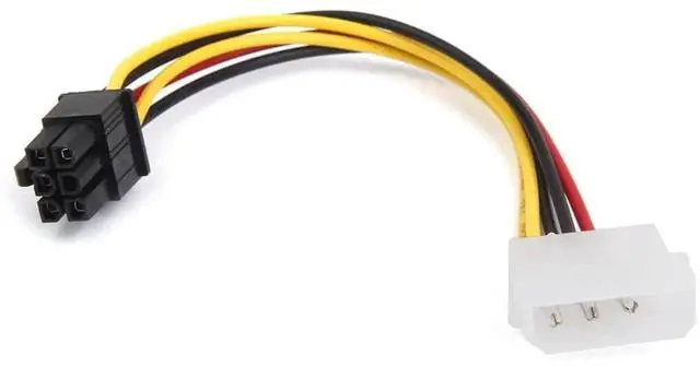 Main image of 4Pin Molex Male to 6Pin PCIE Female GPU Power Adapter Cable, PCI Express Graphics Card Power Cable, 18cm, 1 Pack