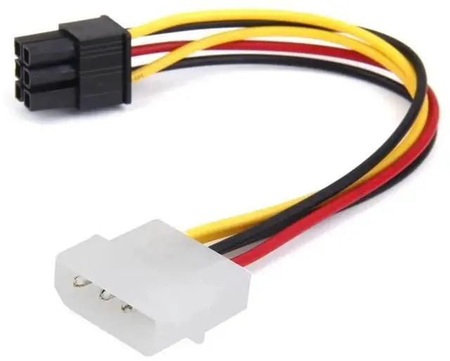 Alt view image 5 of 7 - 4Pin Male Molex to 6Pin Female PCIE GPU Power Adapter Cables, PCIExpress Video Card Power Converter Connectors, 2 Pack / 18cm