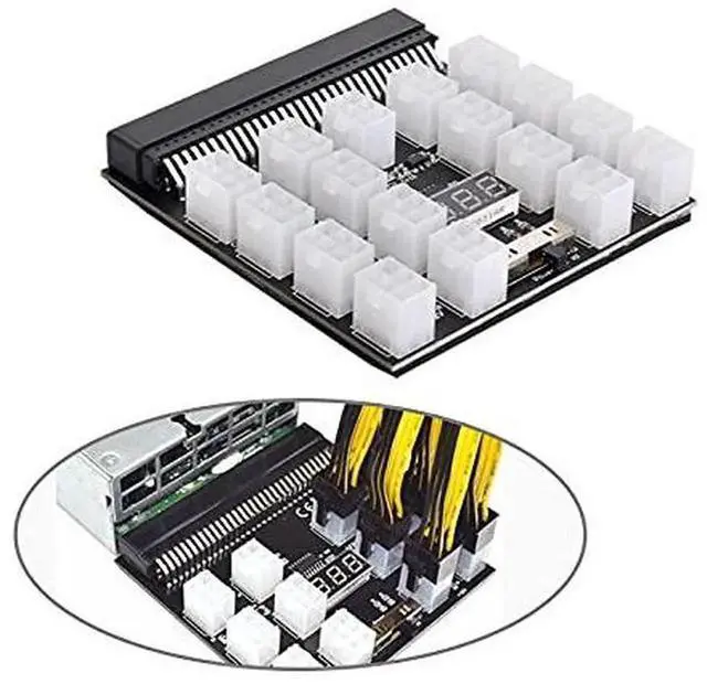 Alt view image 7 of 7 - 1200W Server PSU Breakout Board Adapter, 17Port ATX 6Pin Output, Compatible with DPS800GB, 1200FB, 1200QB Server Power Supplies