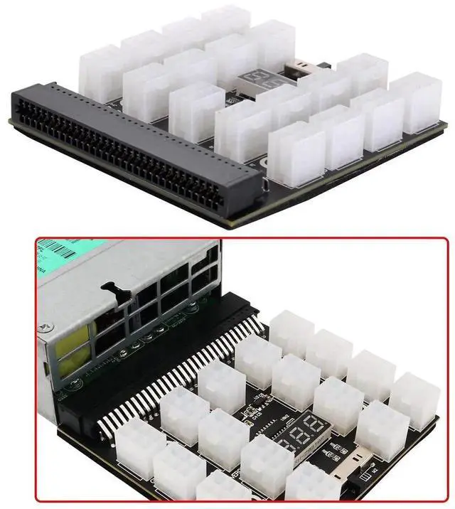 Alt view image 6 of 7 - 1200W Server PSU Breakout Board Adapter, 17Port ATX 6Pin Output, Compatible with DPS800GB, 1200FB, 1200QB Server Power Supplies