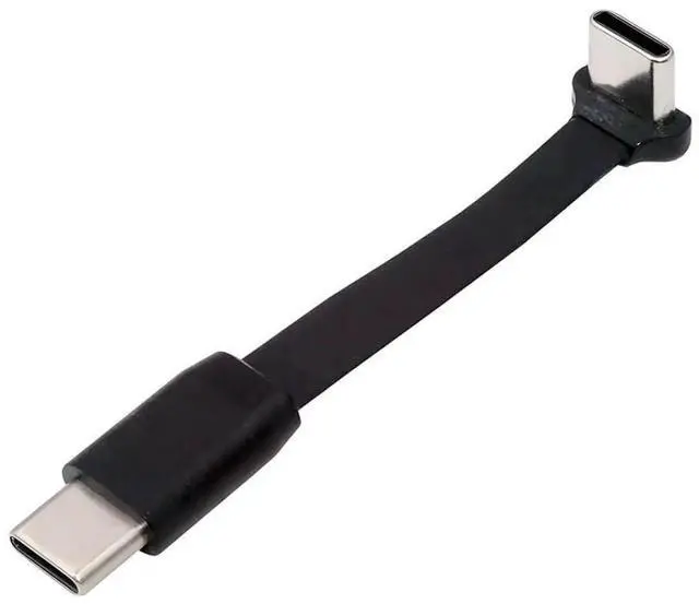 Main image of 66MM (2.6 Inch) Short Flat USBC Cable, USB 2.0 TypeC Male to Male 90 Degree Angled PD 65W Fast Charging Data Extension Cord