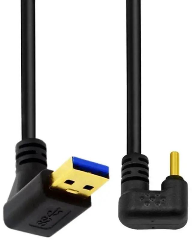 Alt view image 6 of 7 - 0.3M USB 3.0 to USBC Cable, 90 Degree Down Angled USB 3.0 to 180 Degree UShaped USBC HighSpeed Charging Data Transfer Extension Cord