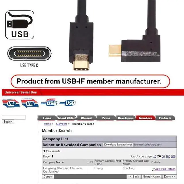 Alt view image 5 of 7 - USBC to USBC Flat Extension Cable, 90 Degree Angled Male to Male Fast Charging HighSpeed Data Transfer Cord