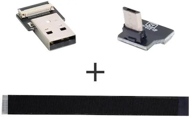 Alt view image 2 of 7 - 2.0M Micro USB Flat Ribbon Flex Cable, USB 2.0 Male to Male 90 Degree Up Angled Charging Data Extension Adapter Cord