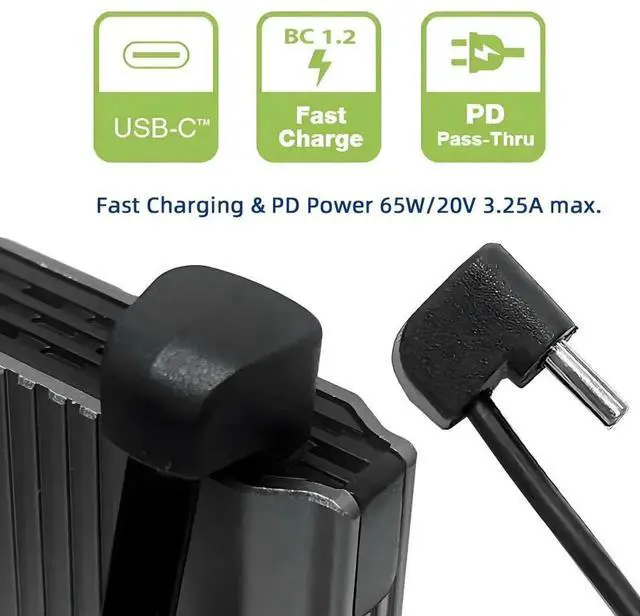 Alt view image 3 of 7 - 64MM (2.5 Inch) Short Flat USBC Extension Cable, USB 2.0 Male to Female 180 Degree Angled PD 65W Fast Charging Data Transfer Cord