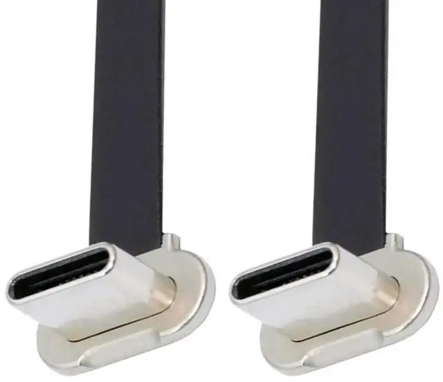 Main image of 75MM Short Flat USBC Extension Cable, USB 2.0 Dual 90 Degree Angled PD 65W Fast Charging Data Transfer Cord