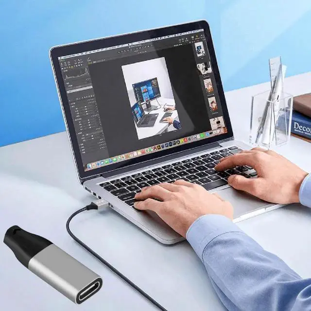 Alt view image 3 of 7 - 3.28FT USB 3.0 Coiled Cable, USB 3.0 Male to USBC Female HighSpeed Data Transfer & Charging Cord for Phones, Laptops & USB Flash Drives